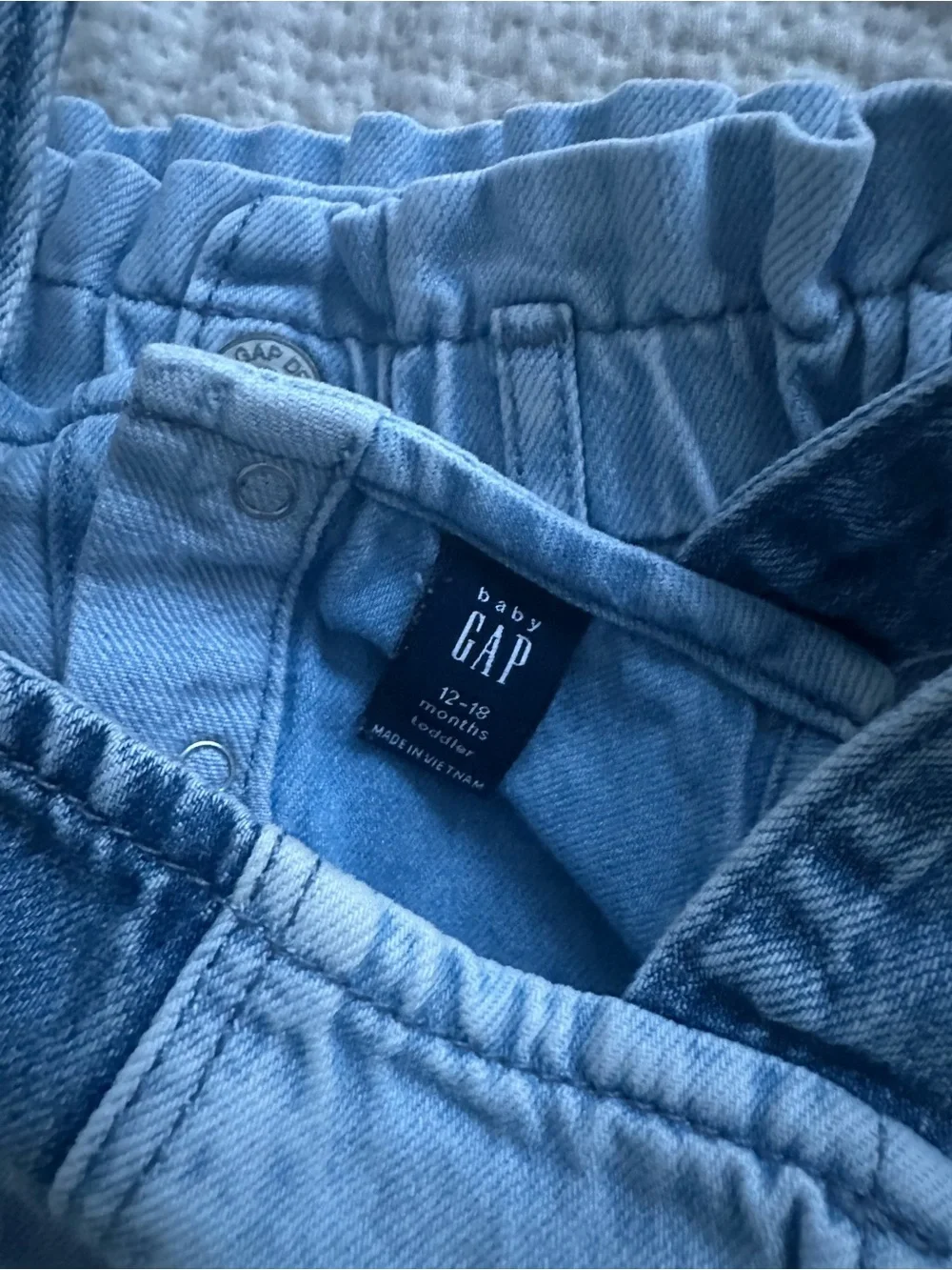 |Baby GAP| Girls Two-Tone Denim Tank & Shorts - Light and Medium Blue